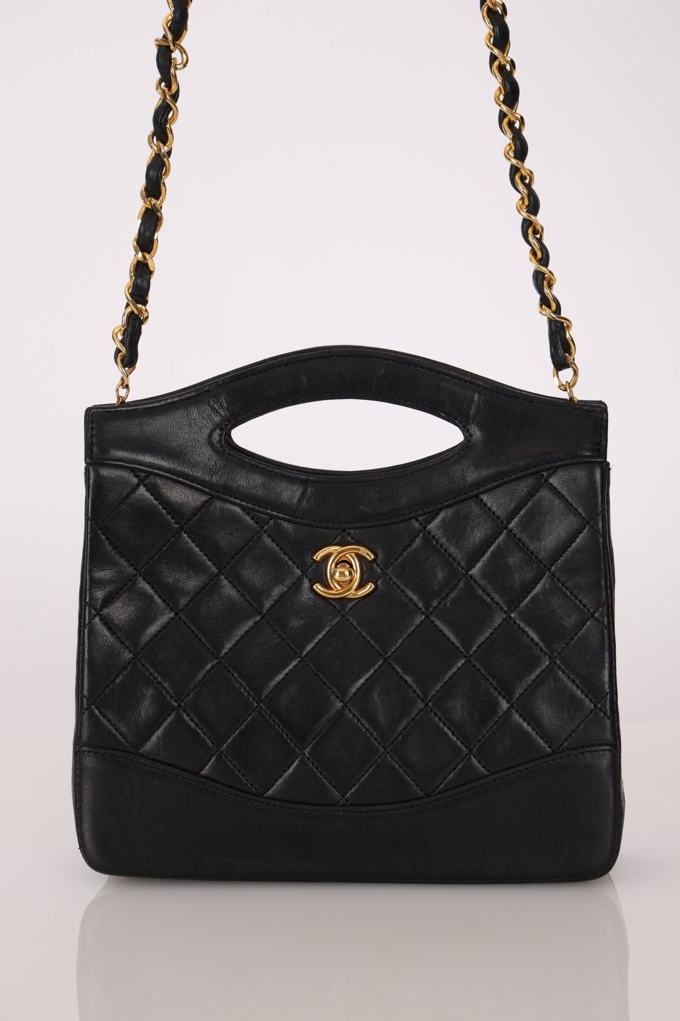 Chanel 1987 Lambskin Quilted Classic Small 31 Shopping Bag 24K GP - FashioNica