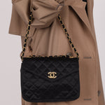 Chanel 1987 Satin Envelope Precious Crystal CC Square Flap 24K GP - FashioNica