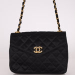 Chanel 1987 Satin Envelope Precious Crystal CC Square Flap 24K GP - FashioNica