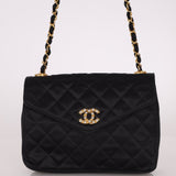 Chanel 1987 Satin Envelope Precious Crystal CC Square Flap 24K GP - FashioNica