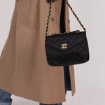 Chanel 1987 Satin Envelope Precious Crystal CC Square Flap 24K GP - FashioNica