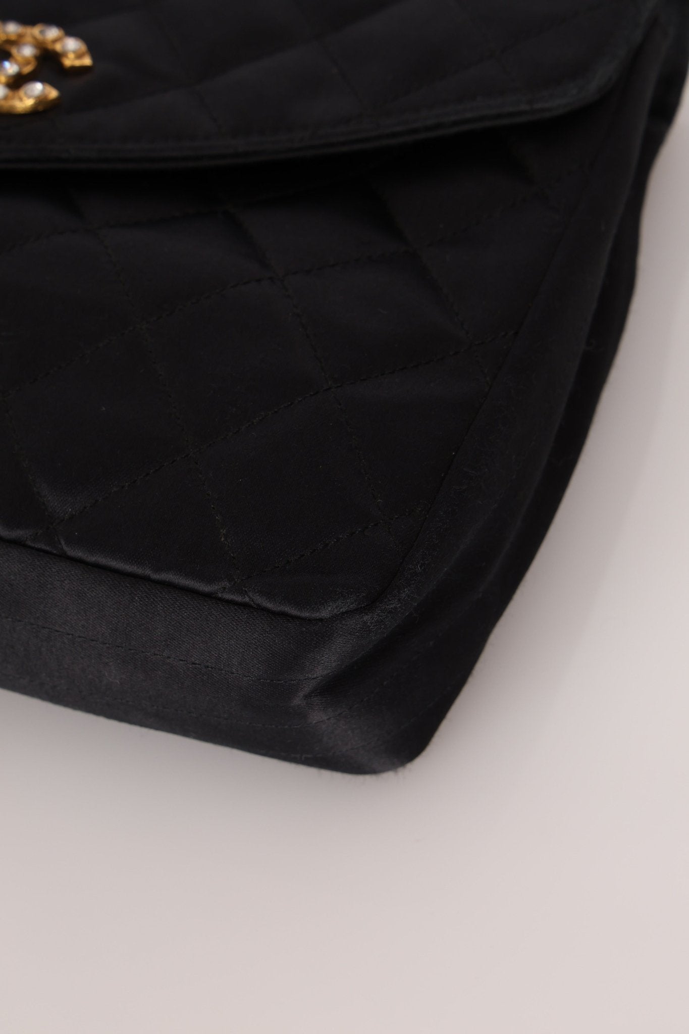 Chanel 1987 Satin Envelope Precious Crystal CC Square Flap 24K GP - FashioNica