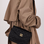 Chanel 1987 Satin Envelope Precious Crystal CC Square Flap 24K GP - FashioNica