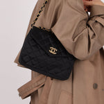 Chanel 1987 Satin Envelope Precious Crystal CC Square Flap 24K GP - FashioNica