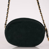 Chanel 1988 Green Suede Oval Tassel Camera Bag 24K GP - FashioNica