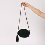 Chanel 1988 Green Suede Oval Tassel Camera Bag 24K GP - FashioNica