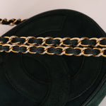 Chanel 1988 Green Suede Oval Tassel Camera Bag 24K GP - FashioNica