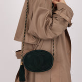 Chanel 1988 Green Suede Oval Tassel Camera Bag 24K GP - FashioNica