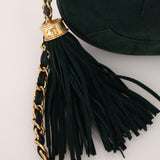 Chanel 1988 Green Suede Oval Tassel Camera Bag 24K GP - FashioNica