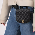 Chanel 1989 24K GP Caviar Turnlock Flap Waist Bag - FashioNica