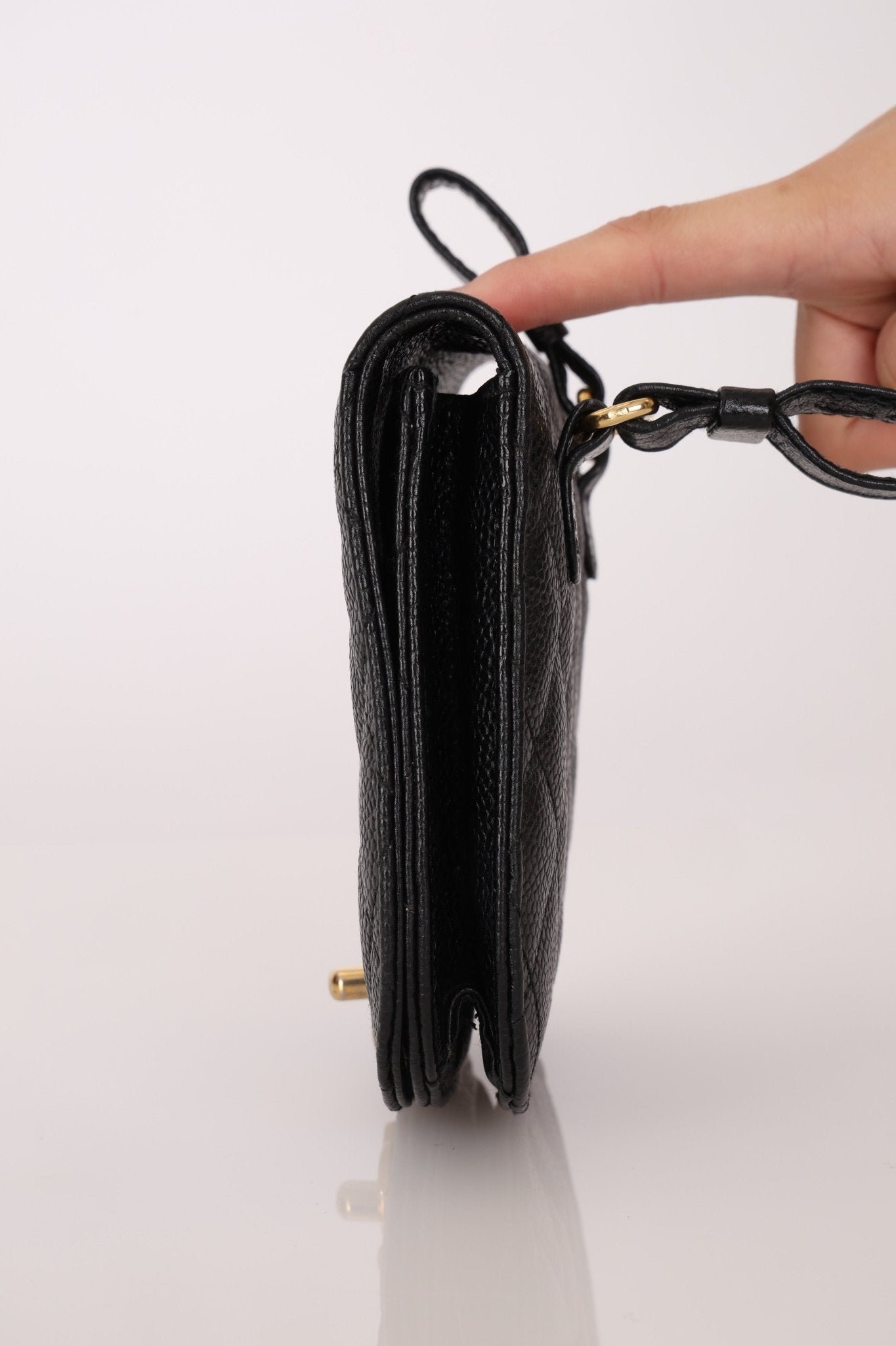 Chanel 1989 24K GP Caviar Turnlock Flap Waist Bag - FashioNica