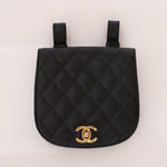 Chanel 1989 24K GP Caviar Turnlock Flap Waist Bag - FashioNica