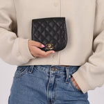 Chanel 1989 24K GP Caviar Turnlock Flap Waist Bag - FashioNica