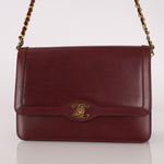 Chanel 1989 Bordeaux Boxcalf Coco Luxe Frame Single Flap - FashioNica