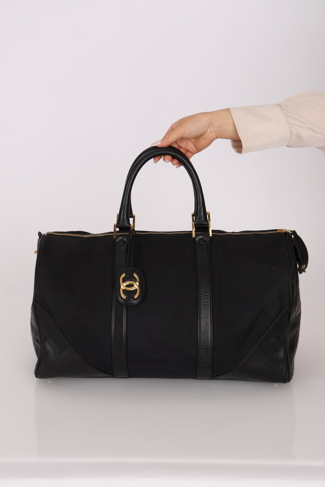 Chanel 1989 Canvas and Leather Weekender 24K GP - FashioNica