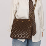 Chanel 1989 Chocolate Lambskin Chain Tote - FashioNica