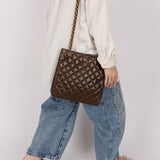 Chanel 1989 Chocolate Lambskin Chain Tote - FashioNica