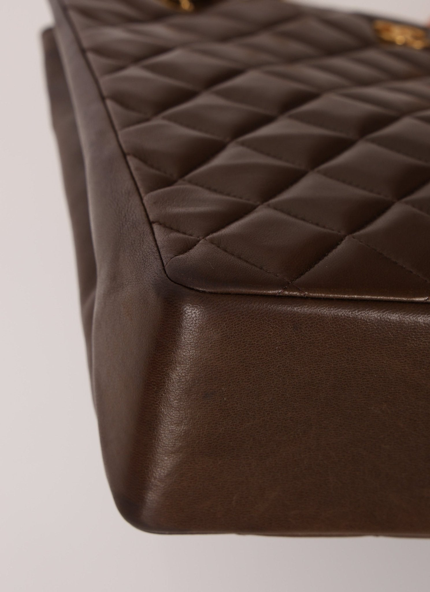 Chanel 1989 Chocolate Lambskin Chain Tote - FashioNica