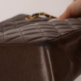 Chanel 1989 Chocolate Lambskin Chain Tote - FashioNica