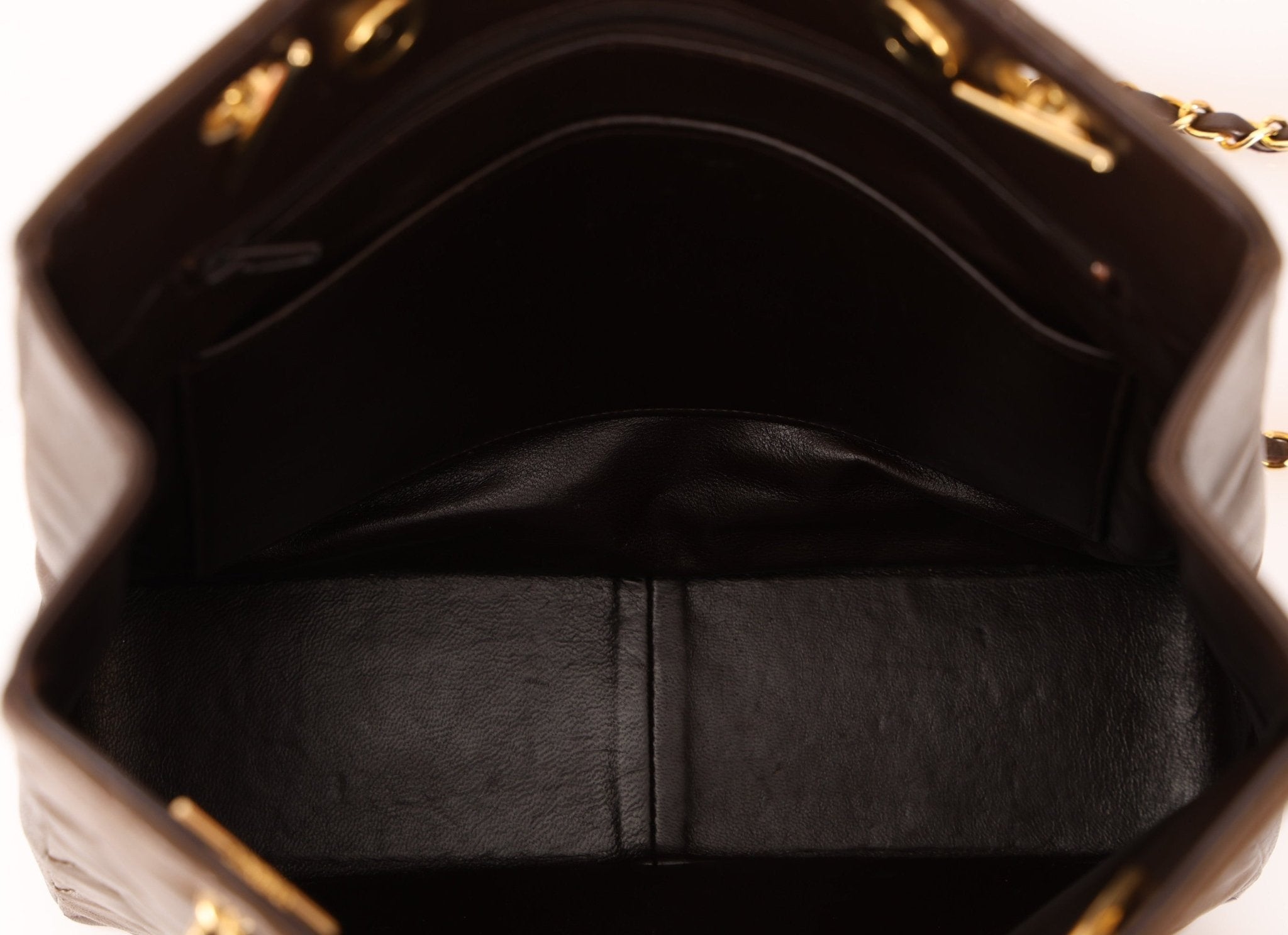 Chanel 1989 Chocolate Lambskin Chain Tote - FashioNica