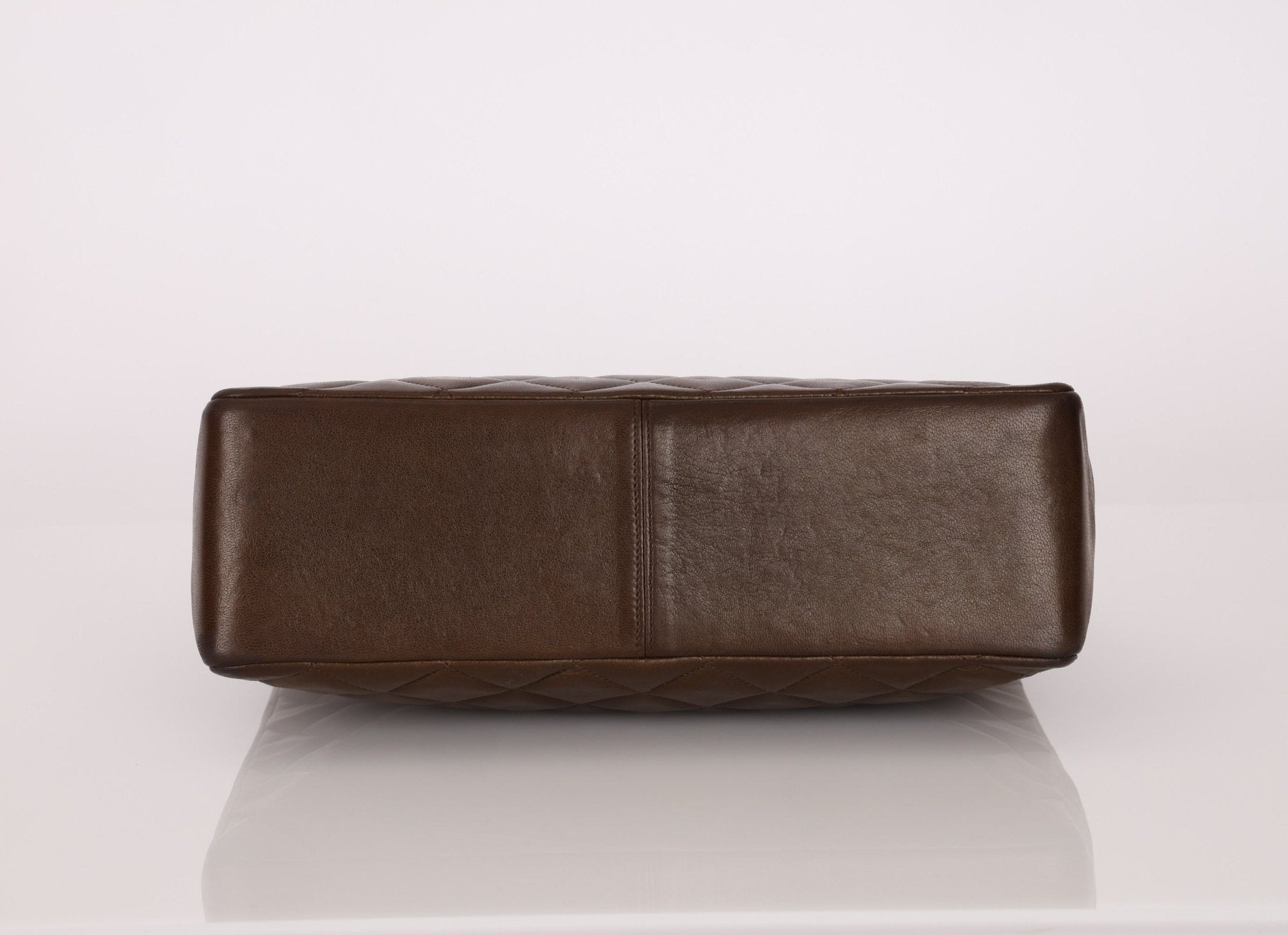 Chanel 1989 Chocolate Lambskin Chain Tote - FashioNica