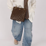 Chanel 1989 Chocolate Lambskin Chain Tote - FashioNica