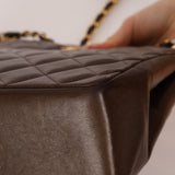 Chanel 1989 Chocolate Lambskin Chain Tote - FashioNica