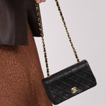 Chanel 1989 Lambskin Turnlock Full Flap 24k GP - FashioNica