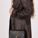 Chanel 1989 Lambskin Turnlock Full Flap 24k GP - FashioNica