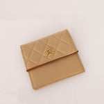 Chanel 1989 Lambskin Two - Tone Trapezoid Single Flap w/ Cardholder - FashioNica