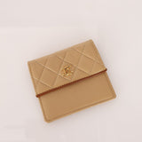 Chanel 1989 Lambskin Two - Tone Trapezoid Single Flap w/ Cardholder - FashioNica
