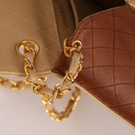 Chanel 1989 Lambskin Two - Tone Trapezoid Single Flap w/ Cardholder - FashioNica