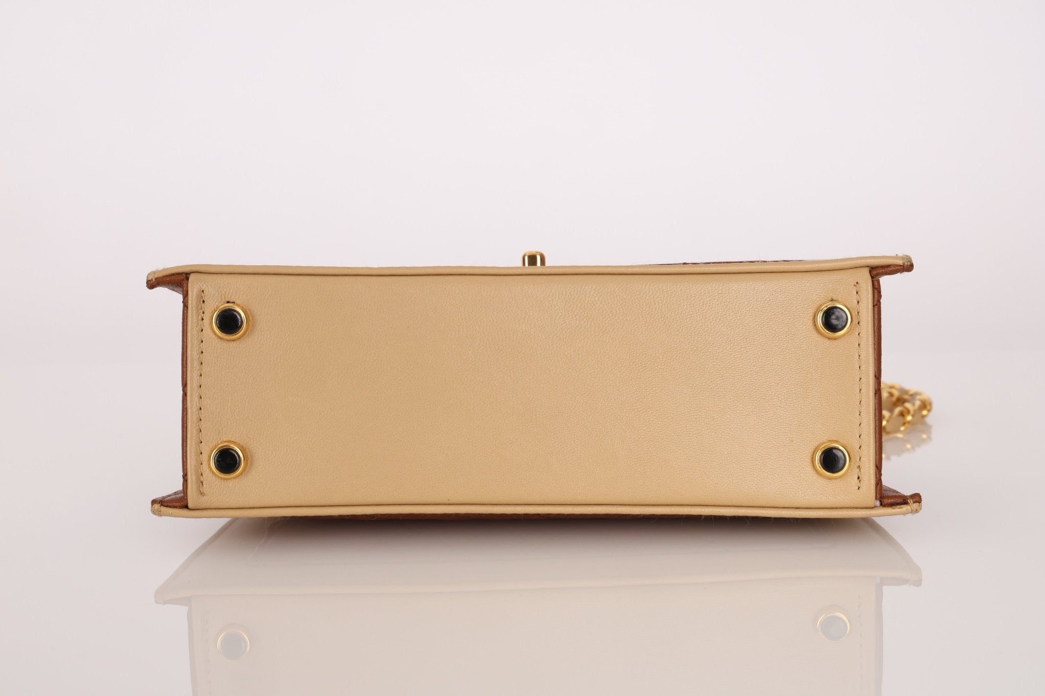 Chanel 1989 Lambskin Two - Tone Trapezoid Single Flap w/ Cardholder - FashioNica