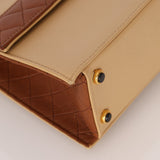 Chanel 1989 Lambskin Two - Tone Trapezoid Single Flap w/ Cardholder - FashioNica