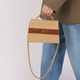Chanel 1989 Lambskin Two - Tone Trapezoid Single Flap w/ Cardholder - FashioNica