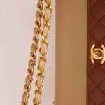 Chanel 1989 Lambskin Two - Tone Trapezoid Single Flap w/ Cardholder - FashioNica