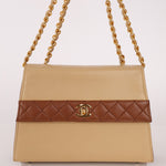 Chanel 1989 Lambskin Two - Tone Trapezoid Single Flap w/ Cardholder - FashioNica