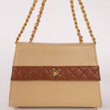 Chanel 1989 Lambskin Two - Tone Trapezoid Single Flap w/ Cardholder - FashioNica