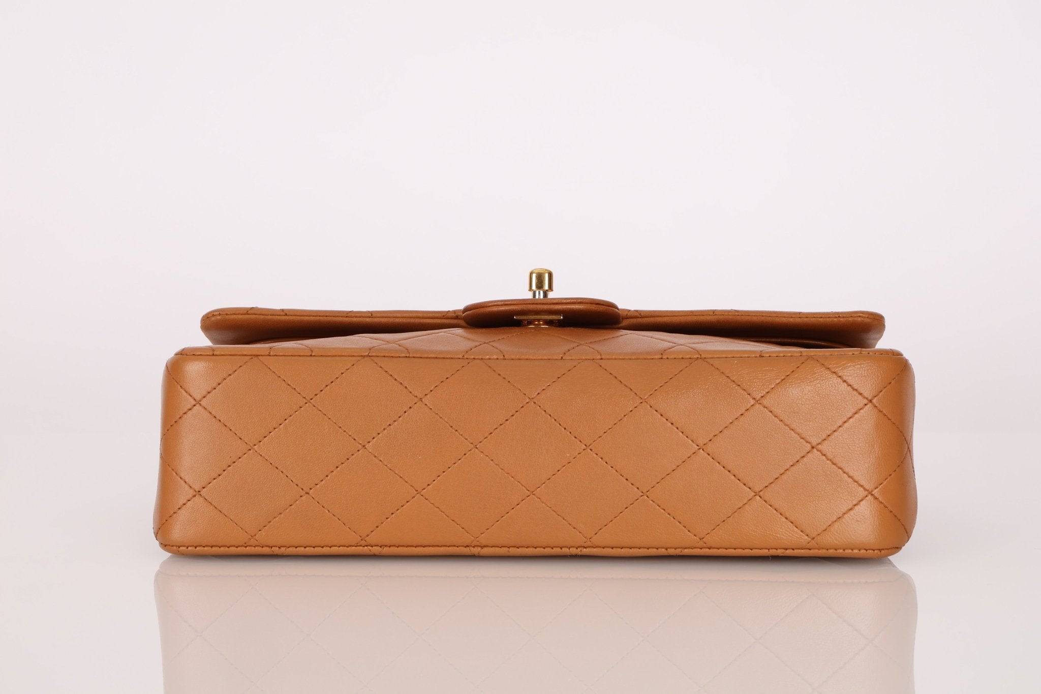 Chanel 1989 Light Carmel Lambskin Medium Classic Double Flap 24k GP - FashioNica