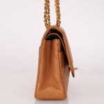 Chanel 1989 Light Carmel Lambskin Medium Classic Double Flap 24k GP - FashioNica