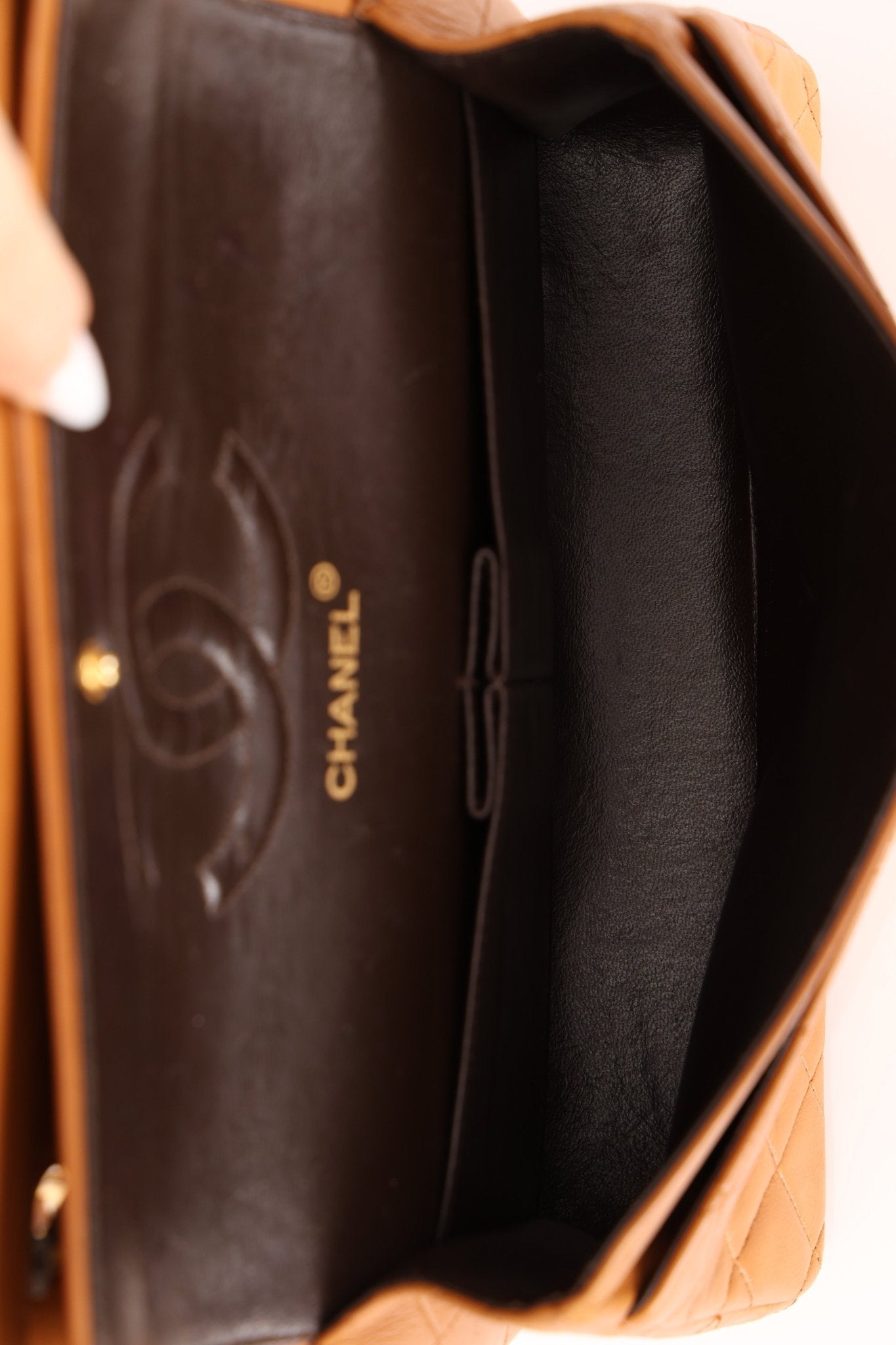Chanel 1989 Light Carmel Lambskin Medium Classic Double Flap 24k GP - FashioNica