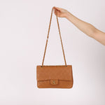 Chanel 1989 Light Carmel Lambskin Medium Classic Double Flap 24k GP - FashioNica
