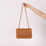 Chanel 1989 Light Carmel Lambskin Medium Classic Double Flap 24k GP - FashioNica