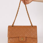 Chanel 1989 Light Carmel Lambskin Medium Classic Double Flap 24k GP - FashioNica