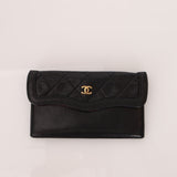 Chanel 1989 Vintage Lambskin Wave Single Flap with Chanel Wallet - FashioNica