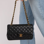 Chanel 1990 Lambskin Small Classic Double Flap Bag 24K GP - FashioNica