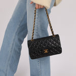 Chanel 1990 Lambskin Small Classic Double Flap Bag 24K GP - FashioNica