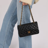 Chanel 1990 Lambskin Small Classic Double Flap Bag 24K GP - FashioNica