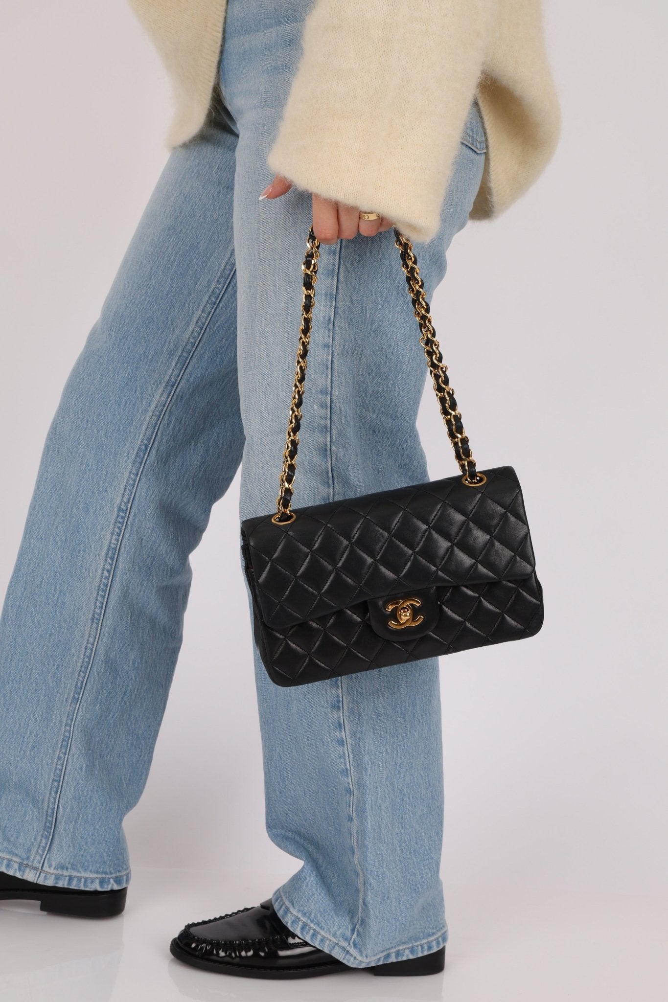 Chanel 1990 Lambskin Small Classic Double Flap Bag 24K GP - FashioNica