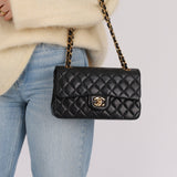 Chanel 1990 Lambskin Small Classic Double Flap Bag 24K GP - FashioNica